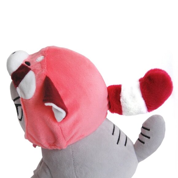 Angry Cat Plush - Fuzzy Black Void - with Red Panda Hat that Fits Real Cats! - Picture 8 of 13